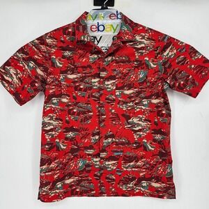 5.11 Tactical Shirt Mens Small Button Red Hawaiian Short Sleeve‎ Vent Tech